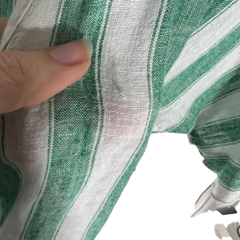 Rails Athena Garden Stripe Green White Linen Blen… - image 8